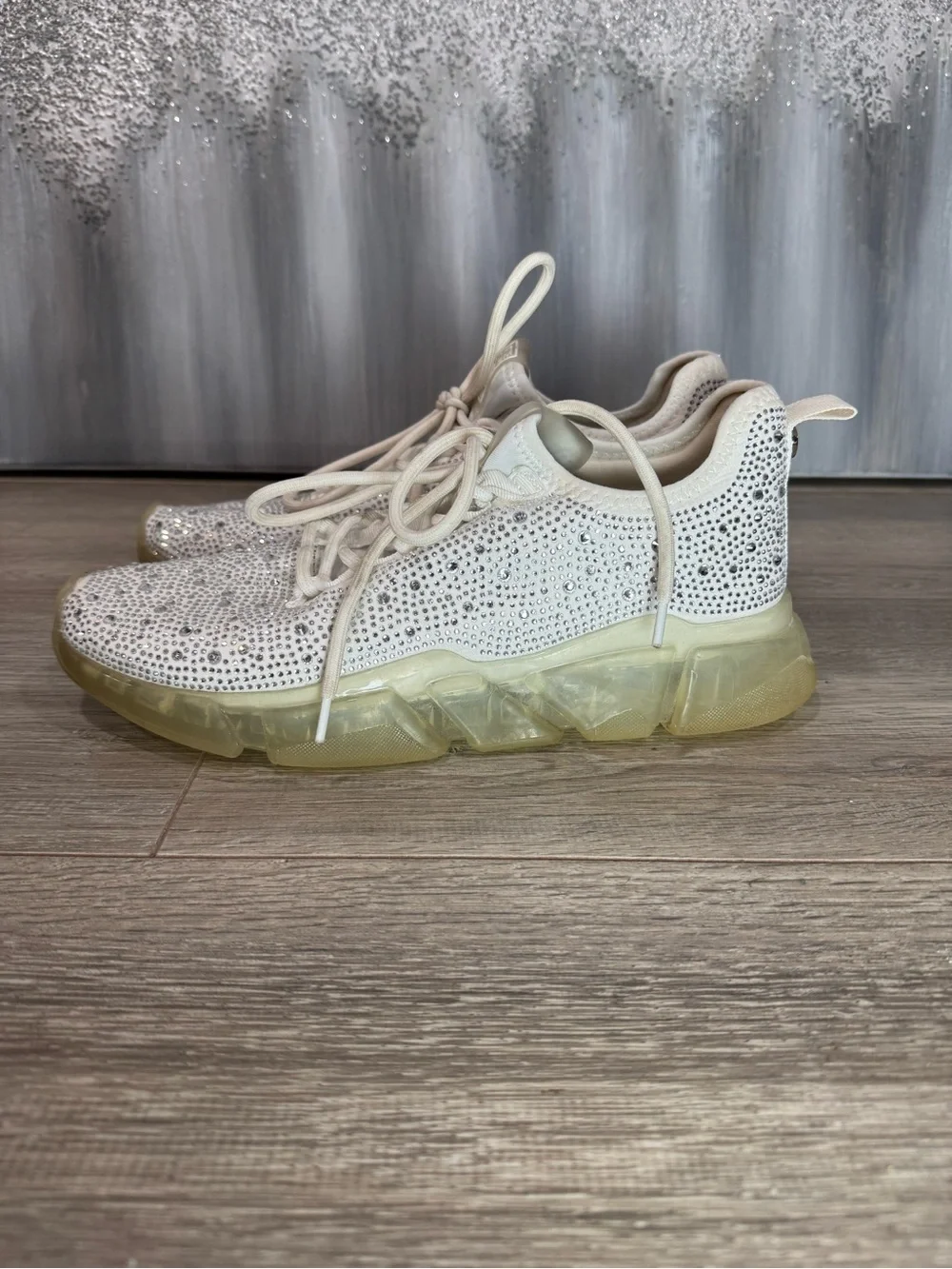 Steve Madden Danaly Sneaker White Sparkle